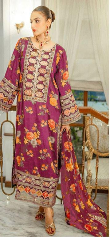 SABYASACHI SILK UNSTITCHED SUIT