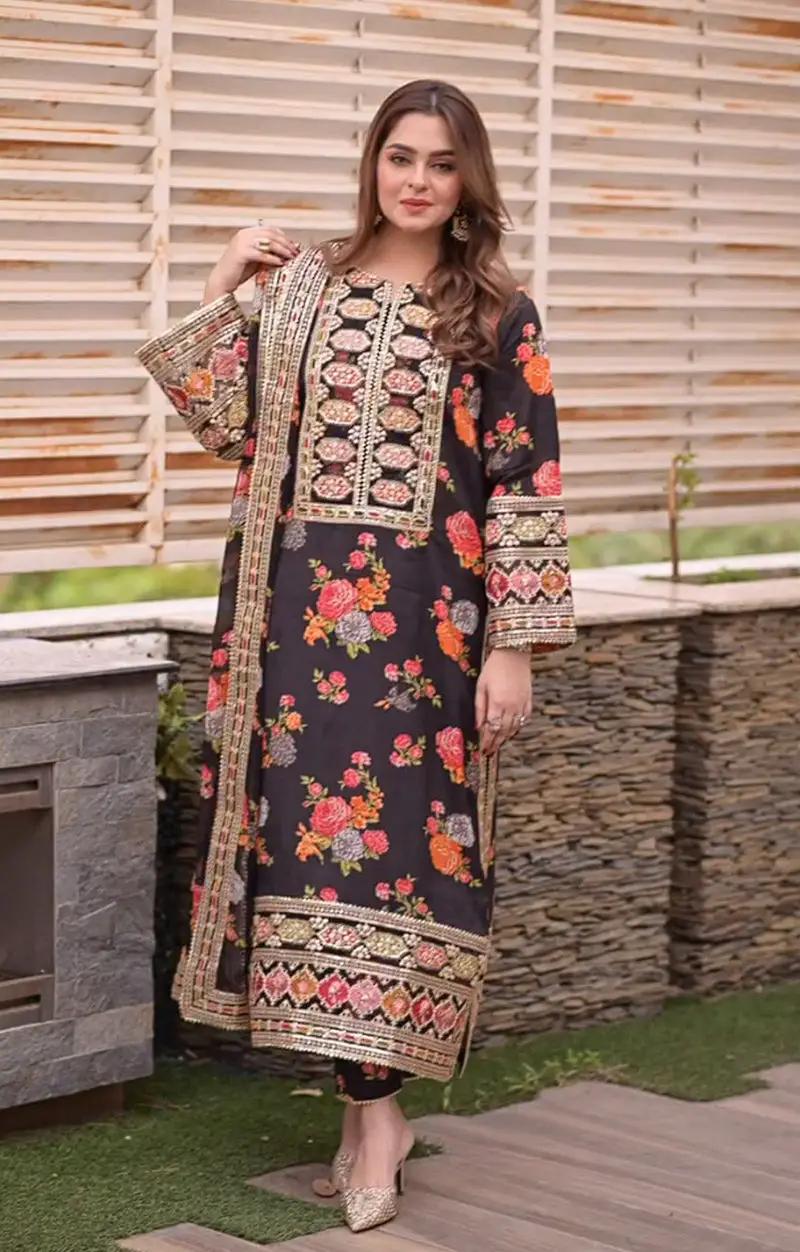 ANEELAS SILK UNSTITCHED SUIT